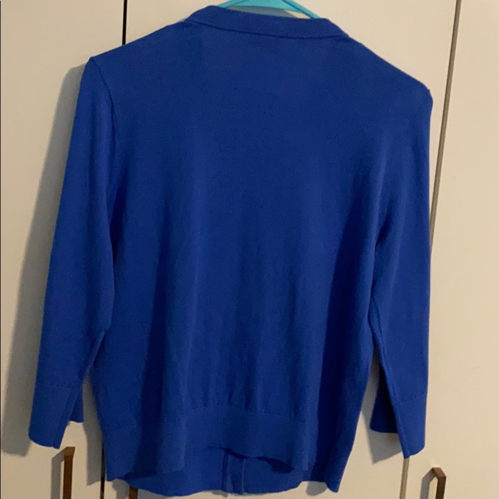 -SALE- NEW Kate Spade Tula Pearl Blue Cardigan L - Picture 5 of 6